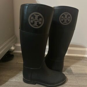 Tory Burch Black Rain Boots